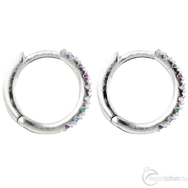 14 karátos fehér arany karika fülbevaló oldalról