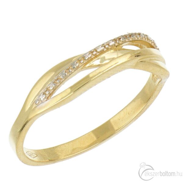14 karátos sárga arany vésett gyűrű, 53-as méret