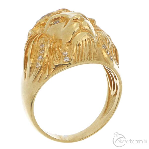14 karátos sárga arany oroszlános gyűrű