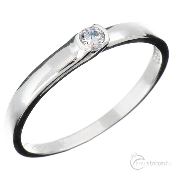14 karátos fehér arany eljegyzési gyűrű
