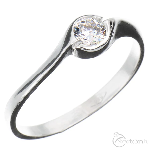 14 karátos fehér arany eljegyzési gyűrű