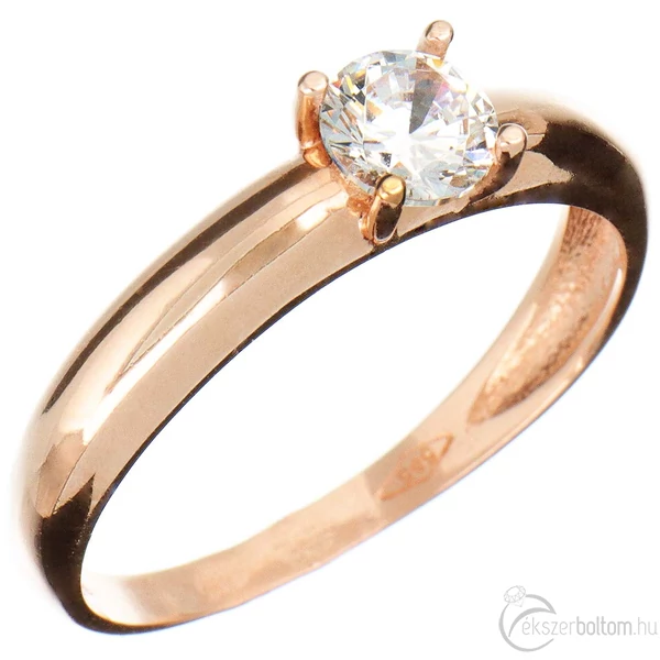 14 karátos rozé arany eljegyzési gyűrű