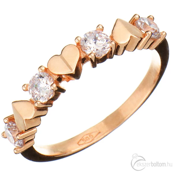 Szivecskés szoliter gyűrű