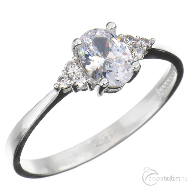 fehér cirkónia köves fehér arany gyűrű