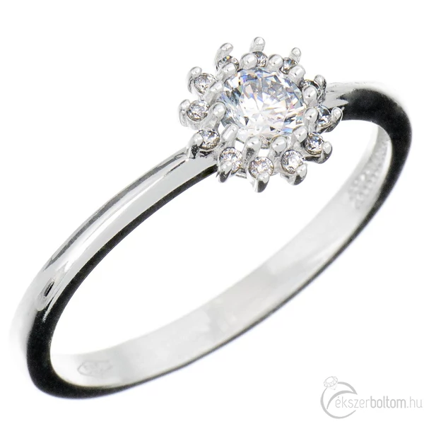 Fehér köves eljegyzési gyűrű