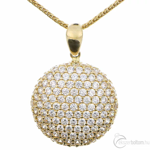 Domború köves medál láncon