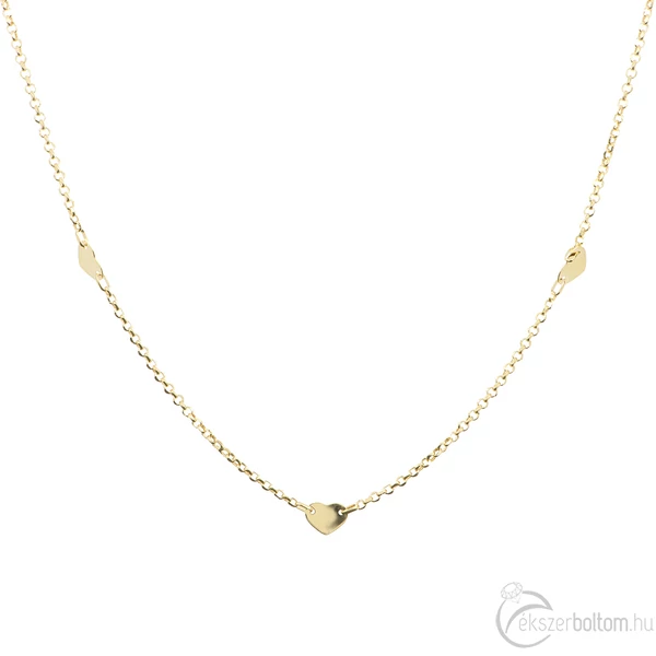 Arany nyaklánc szivecske betétekkel