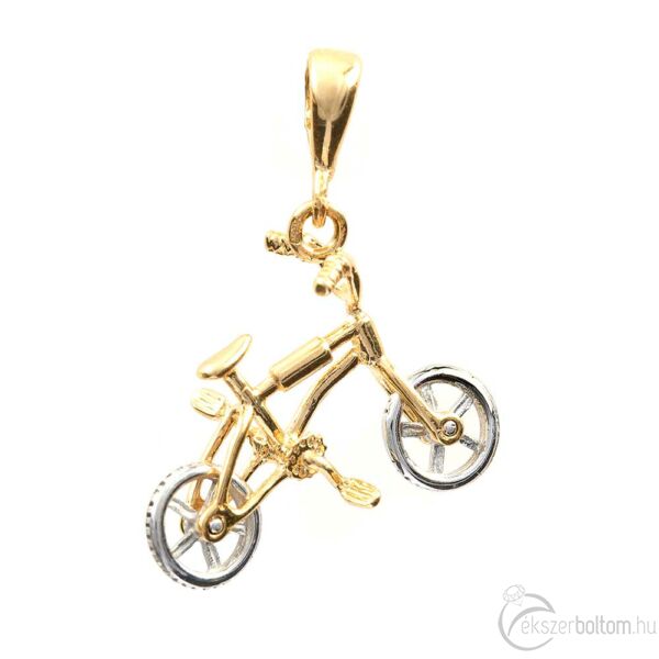 14 karátos arany BMX kerékpár medál, 14 karátos