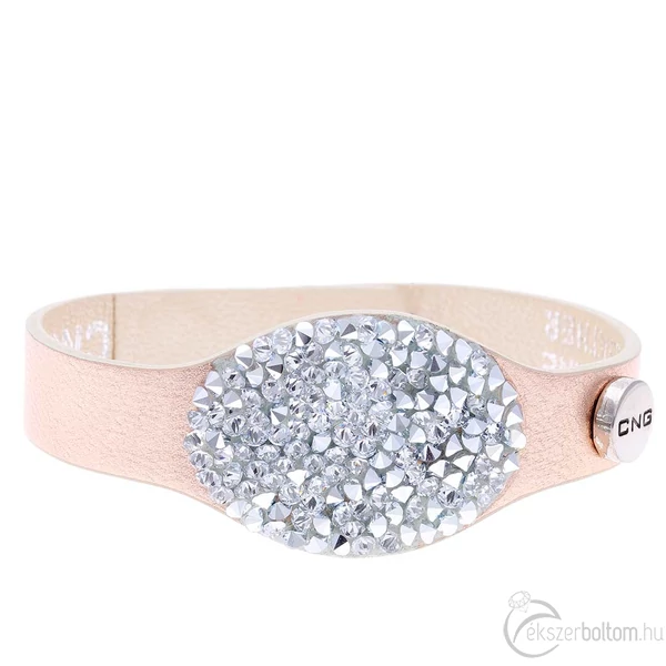 CNG 2101K rosegold karkötő fehér kristállyal