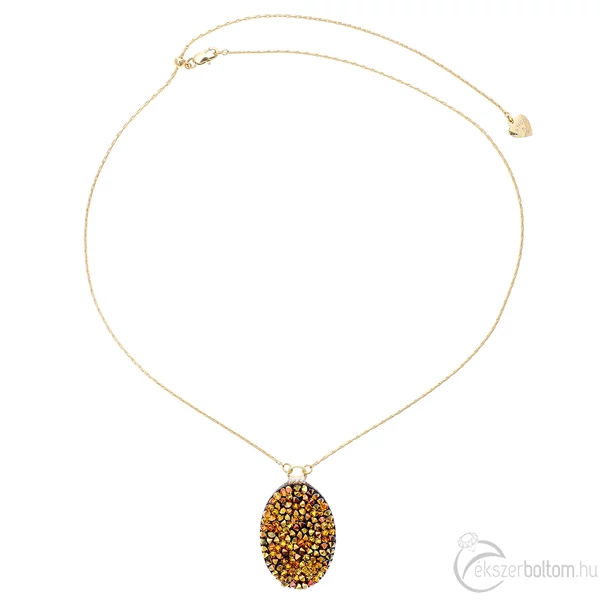 CNG 2102NY arany mintás lakkbőr nyaklánc arany kristállyal