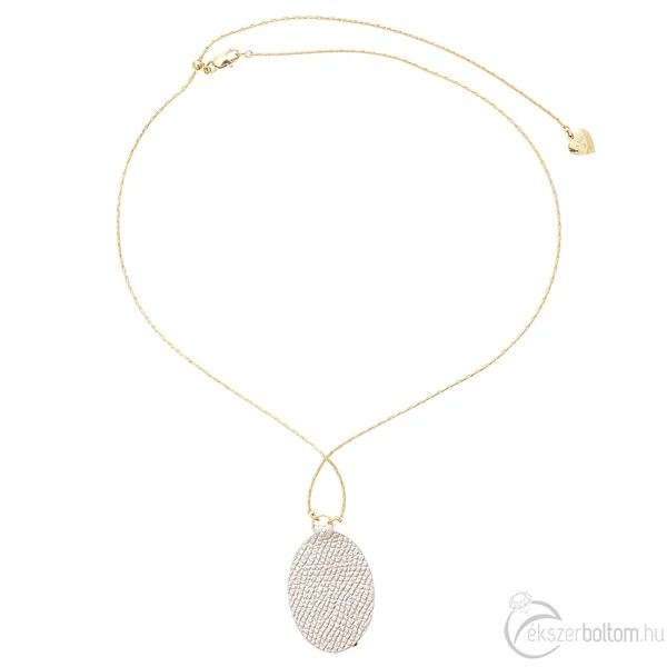 CNG arany mintás lakkbőr nyaklánc arany kristállyal