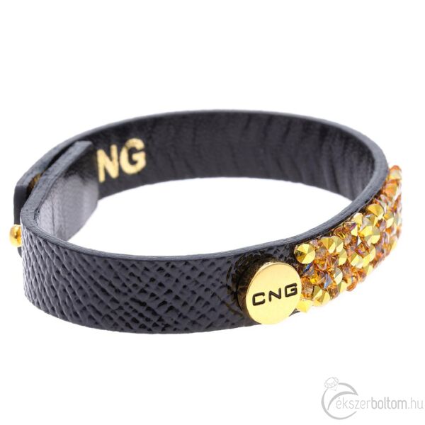 CNG fekete színű lakk mintás karkötő