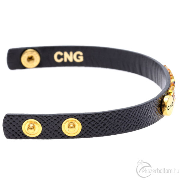 CNG fekete színű lakk mintás karkötő