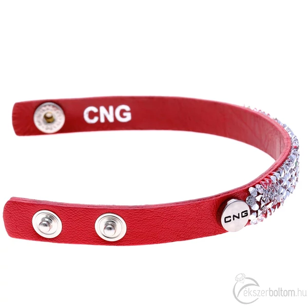 CNG piros színű karkötő fehér színű kristállyal