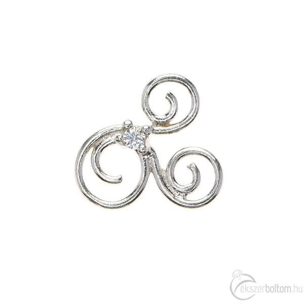 Diversa Triskelion CZ fehér 18 kt arany orrpiercing szemből