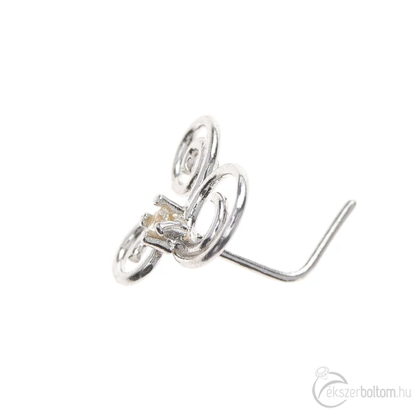 Diversa Triskelion CZ fehér 18 kt arany orrpiercing oldalról