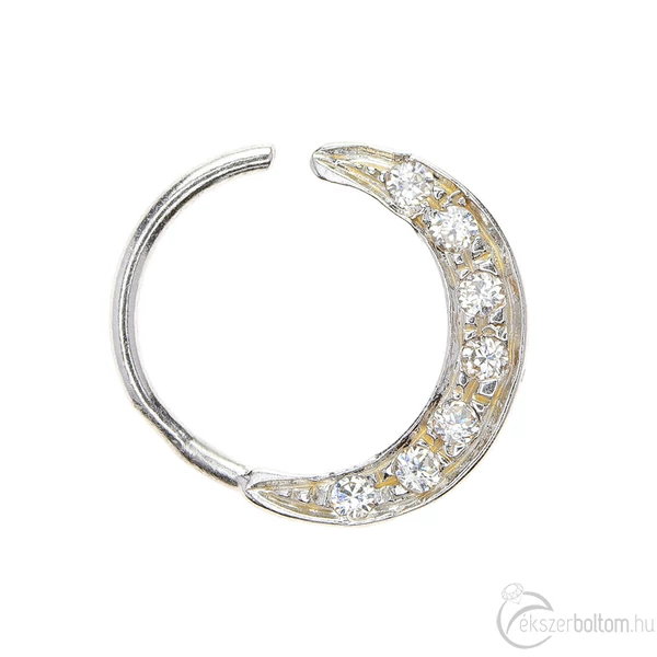 Septum Zirconi köves karika 18kt fehér arany
