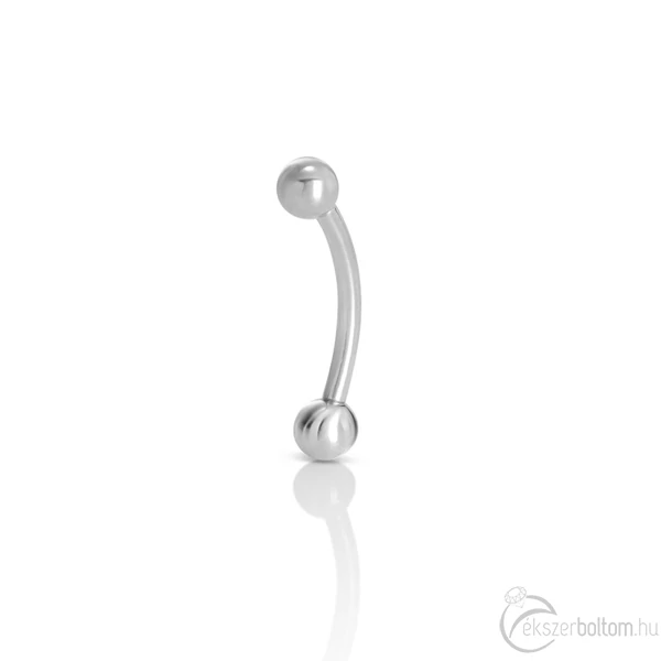Diversa Curved Barbell 18 kt fehér arany ívelt szemöldökpiercing