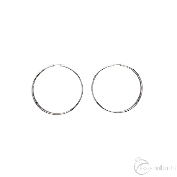 Ezüst karika fülbevaló széles felületű 65 mm átmérőjű