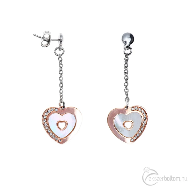Cuore Perla Rosa' rozé-aranyozott és ródiumozott ezüst láncos