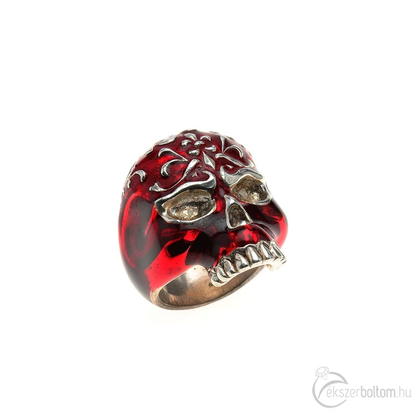 Día de Muertos zománcos ezüst gyűrű