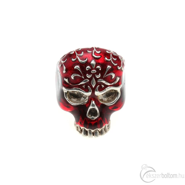 Día de Muertos zománcos ezüst gyűrű
