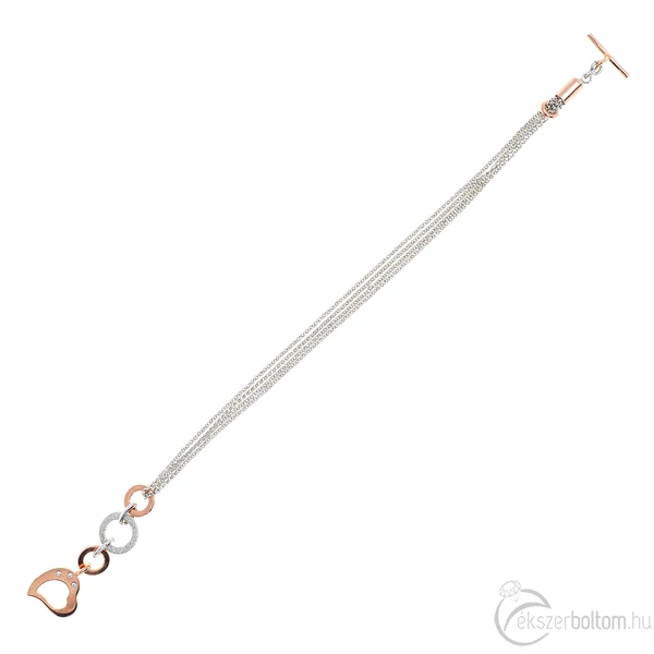 Ezüst karlánc, (Cuore Rosa) 17–19 cm 925‰-es