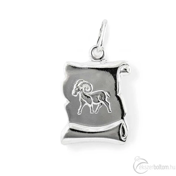 Ezüst pergamen lapmedál - Aries (Kos) 925‰-es