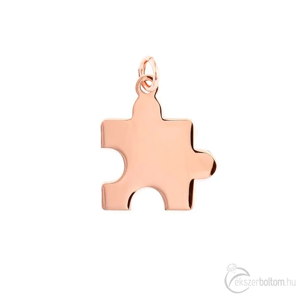 Ezüst puzzle medál rozé aranyozott (kicsi)