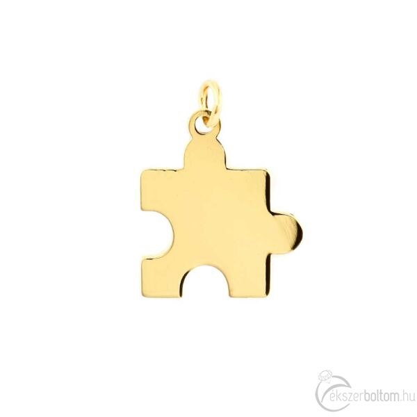 Ezüst puzzle medál sárga aranyozott (kicsi)
