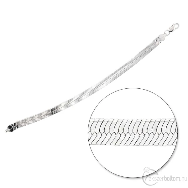 Ezüst laplánc karkötő, 20 cm 925‰-es
