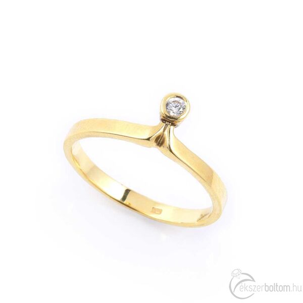 Sárga arany gyűrű 14 karátos - szoliter (59-es méret)