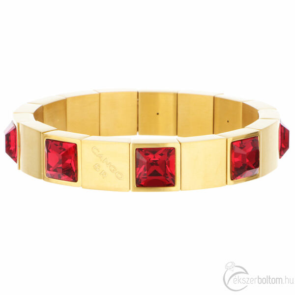 Cango & Rinaldi - Mosaic piros kristályos aranyszínű fém karkötő (S)