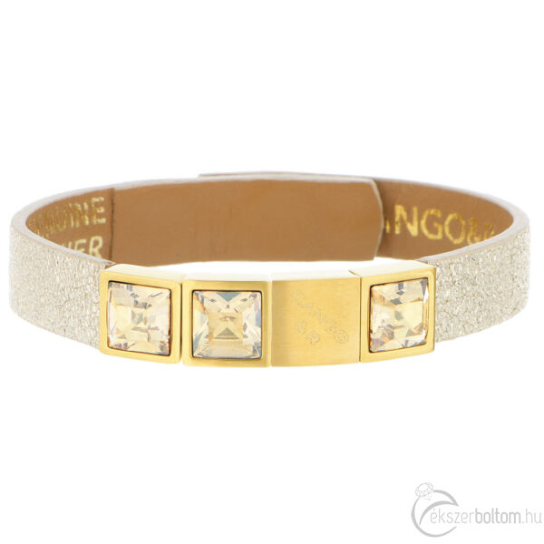 Cango & Rinaldi - Mosaic arany kristályos aranyszínű bőr karkötő