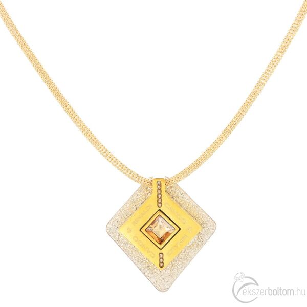 Cango &amp; Rinaldi - Mosaic arany kristályos és bőrös fényes aranyszínű nyaklánc