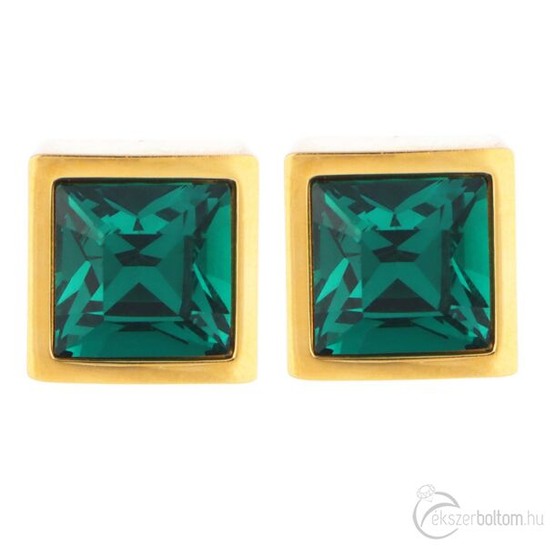 Cango & Rinaldi - Mosaic arany-zöld színű Swarovski kristályos fülbevaló