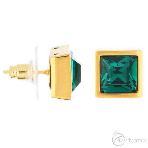 Cango & Rinaldi - Mosaic arany-zöld színű Swarovski kristályos fülbevaló