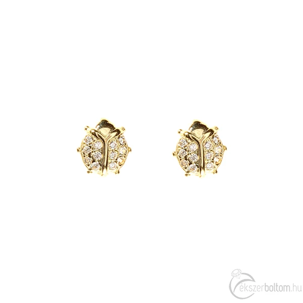 Sárga arany köves katica fülbevaló eleje