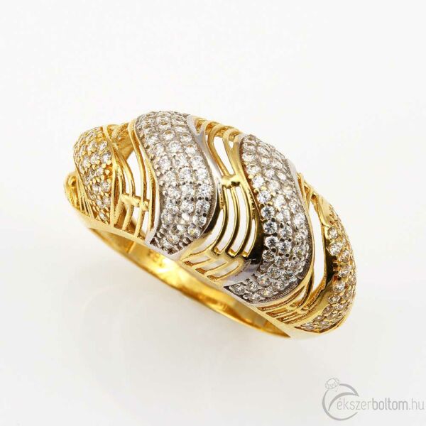 Aiolosz sárga 14 karátos arany köves női gyűrű (58-as méret) - Arany gyűrű