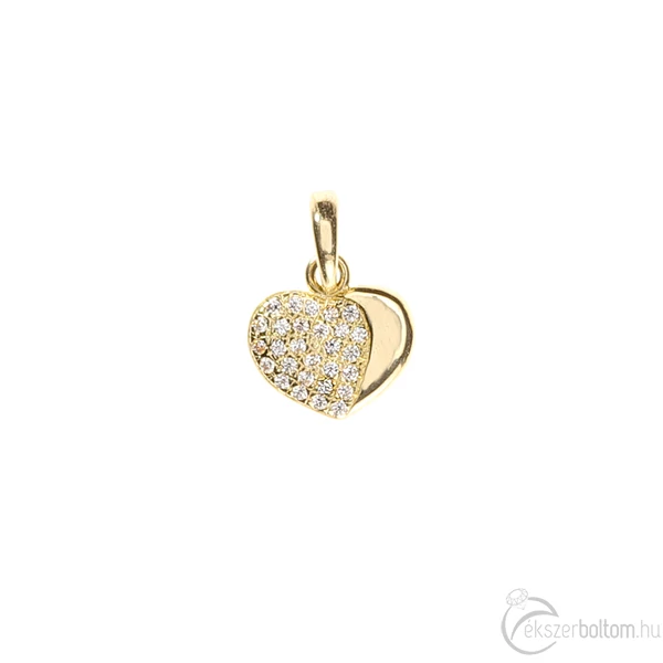 Nagy részén sokköves sárga arany szív medál