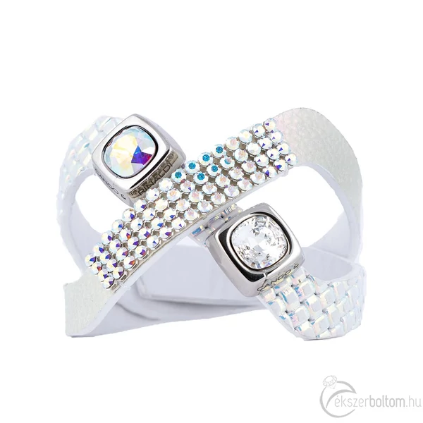 Cango & Rinaldi Cube aranyszín fémdíszes, AB kristály köves, színjátszó színű karkötő