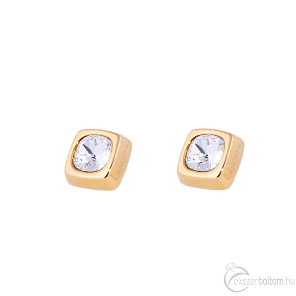 Cango & Rinaldi Cube arany színű fülbevaló kristály kővel