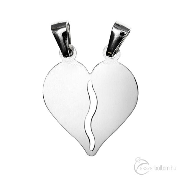 Ezüst törhető szív medál véghető/garírozható (nagy méretű)