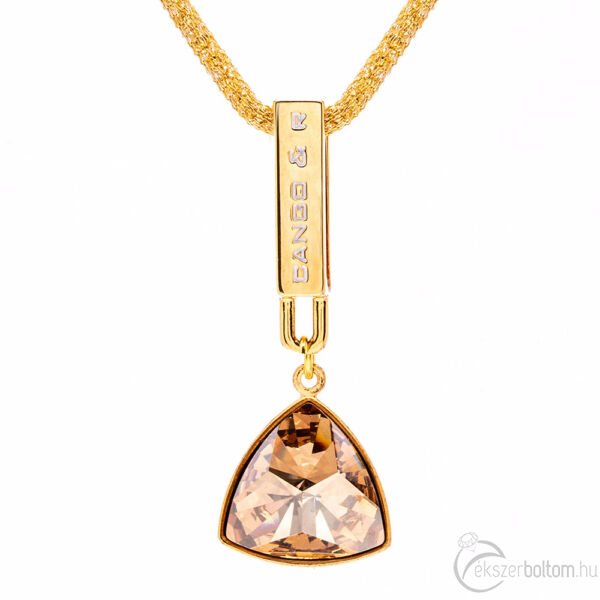 Cango & Rinaldi Triangle Mesh 1 arany színű nyaklánc aranyszín fém dísszel és arany kristály kővel (részlet)