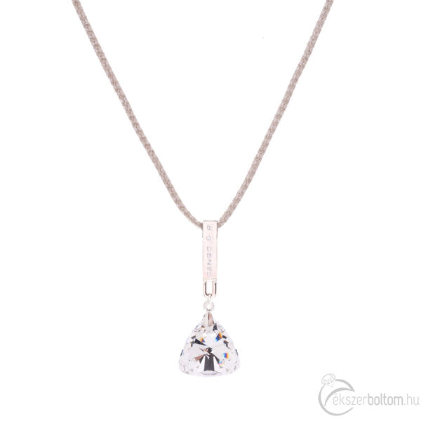 Cango & Rinaldi Triangle Mesh 1 züst színű nyaklánc ezüstszín fém dísszel és ezüst kristály kővel