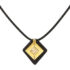 Cango &amp; Rinaldi - Mosaic arany kristályos és bőrös fekete színű nyaklánc