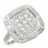 Gyémánt gyűrű négyszögletű fejrésszel 14 karátos fehér arany (54-es méret)