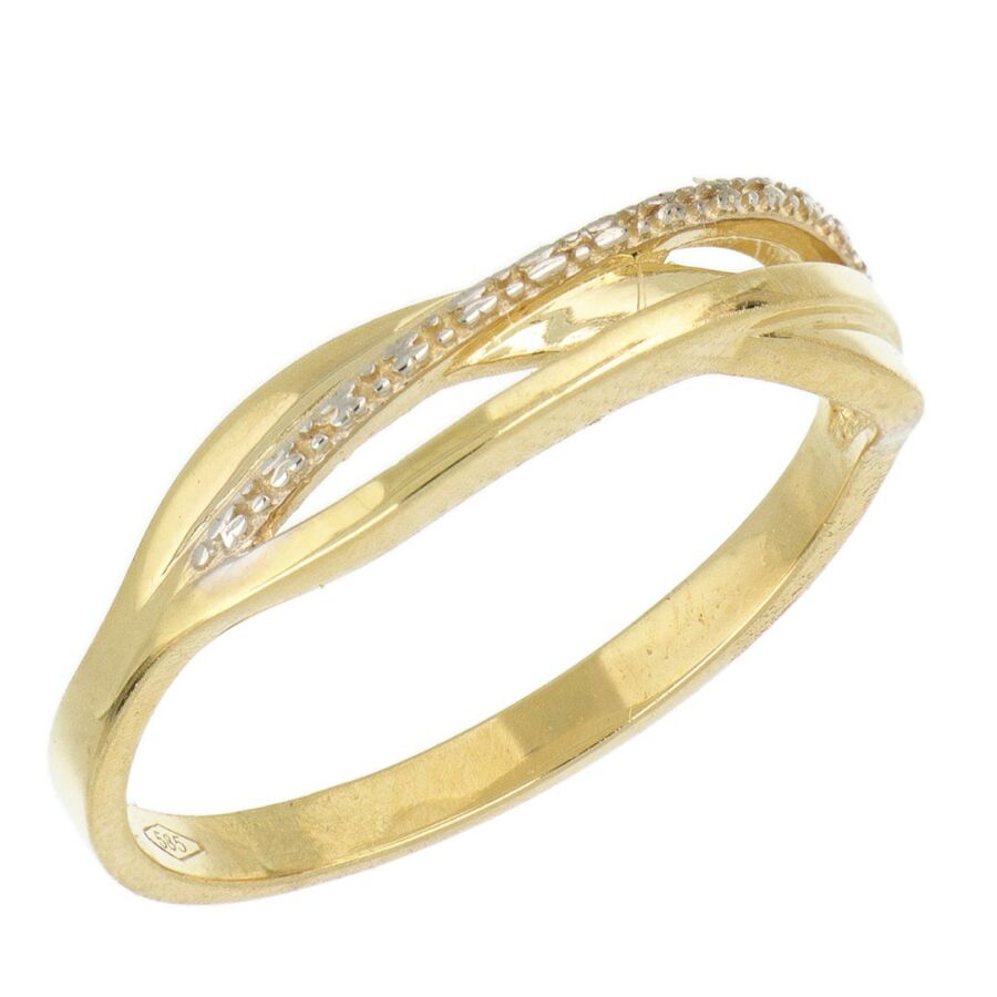 14 karátos sárga arany vésett gyűrű, 53-as méret