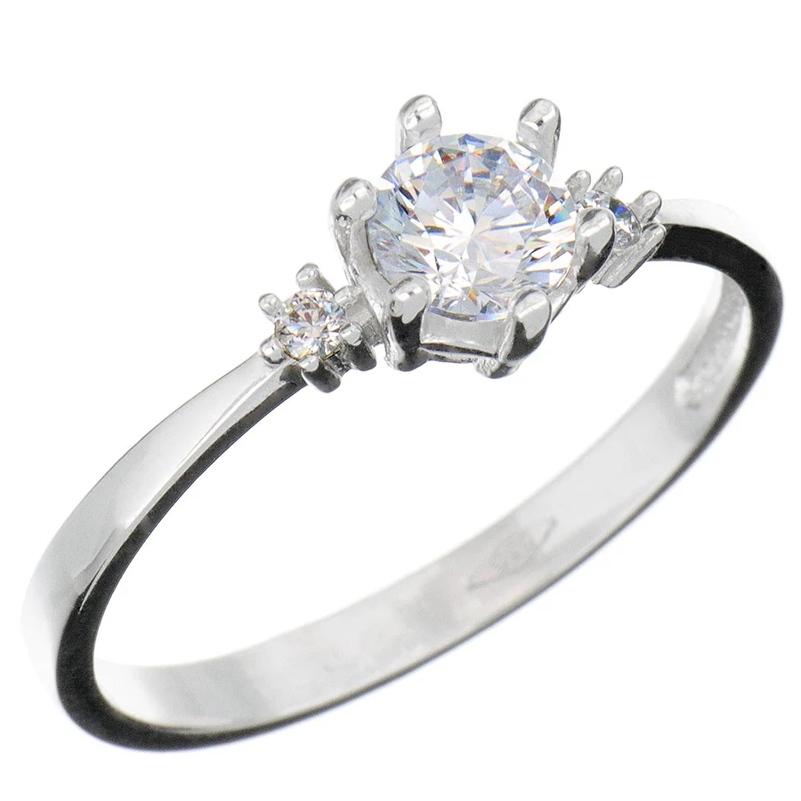 fehér cirkónia köves fehér arany gyűrű