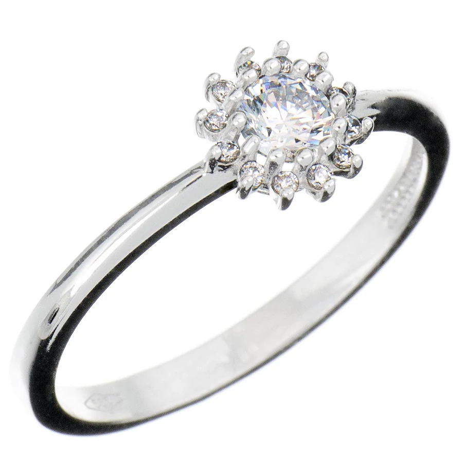 Fehér köves eljegyzési gyűrű